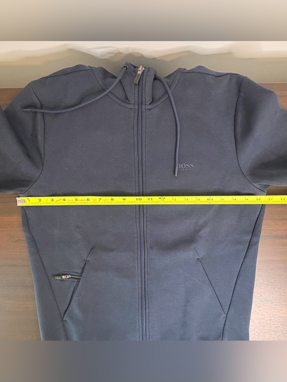 Hugo Boss Dark Navy Full-Zip Hooded Sweatshirt - Picture 3 of 6
